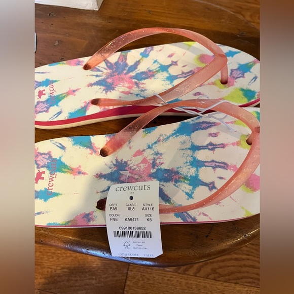 Crewcuts Flipflops Pink Big kid size 5, NWT - Picture 6 of 6